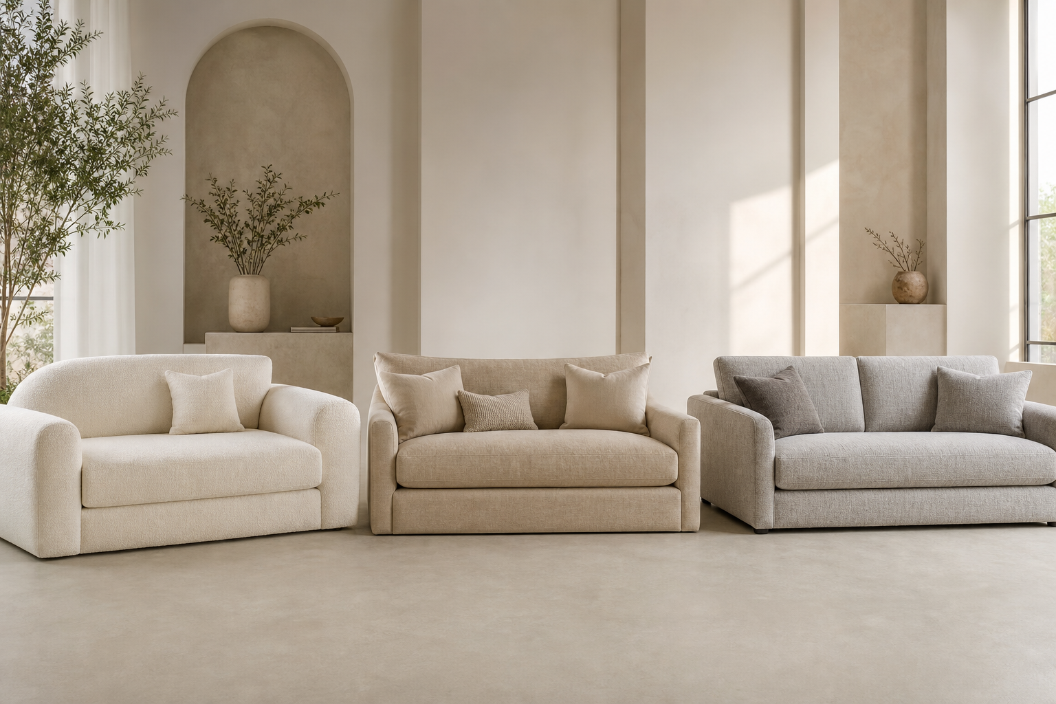 A curated lineup of configurable products in neutral tones